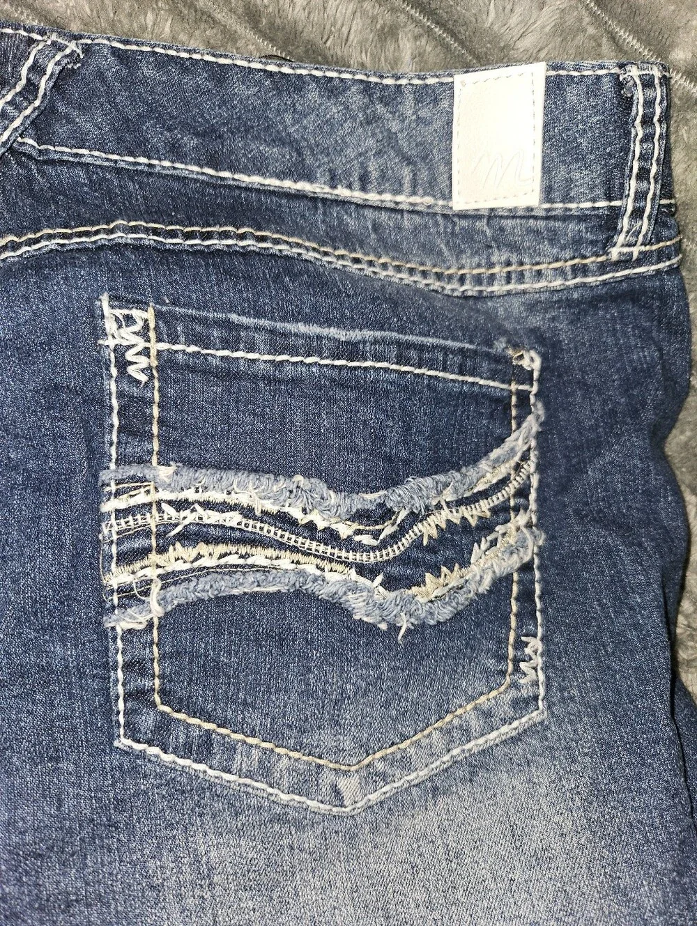 Maurices Dark Blue Distressed Denim Jean Shorts Size 20 NWOT
